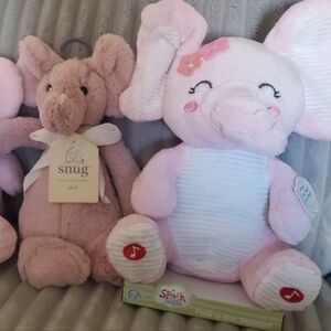🐘 Bundle of 2 NWT Pink Elephant Stuffed Animal Plush Toys